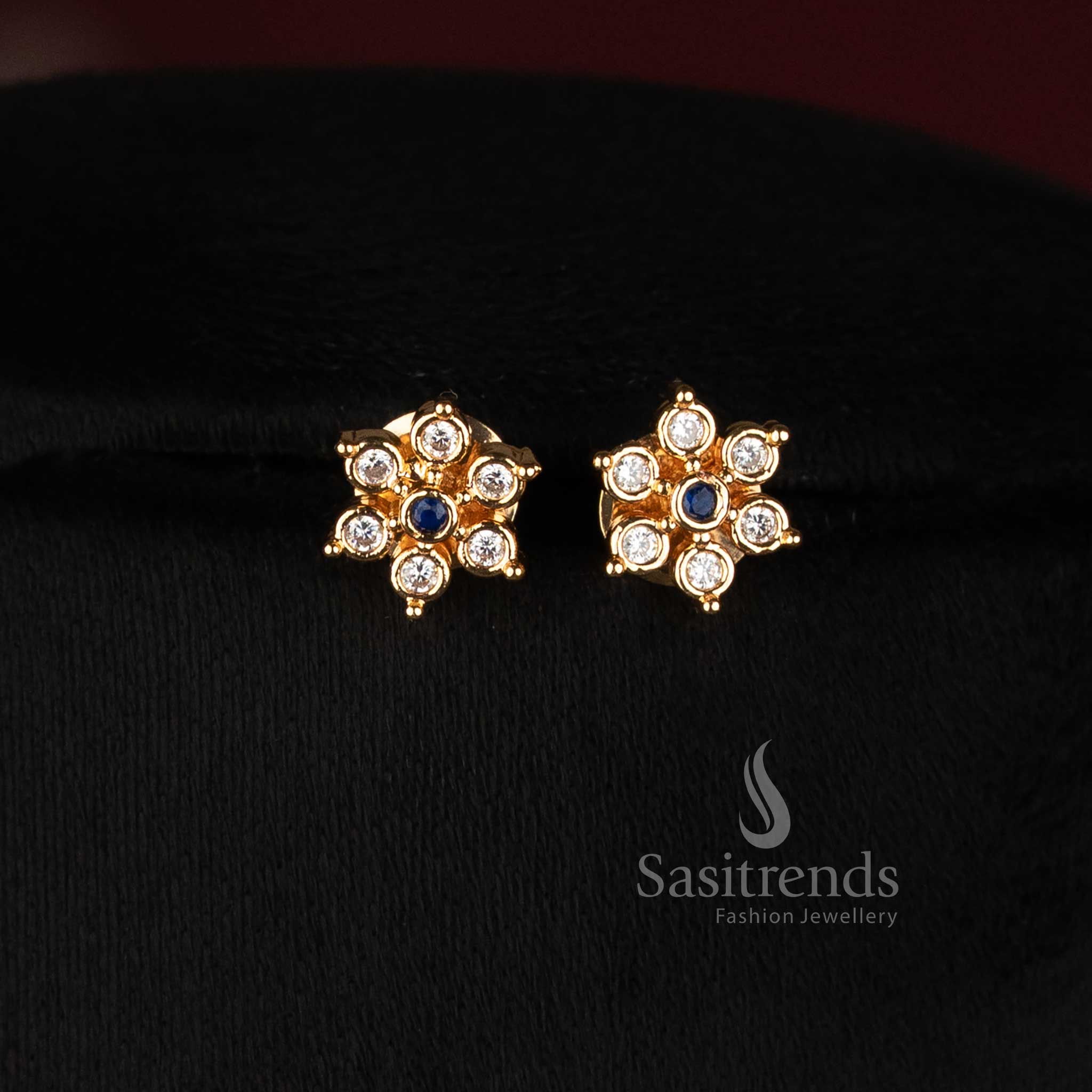 Sasitrends micro gold plated Impon Addigai short and long oval floral necklace jewellery