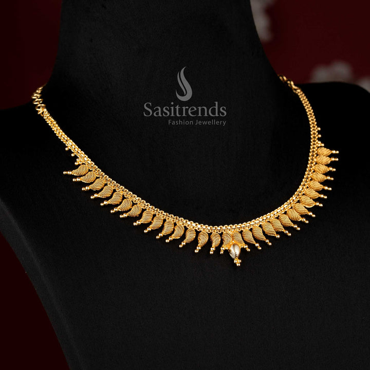 Guaranteed Micro Gold Plated Net-Textured Mango Necklace for Women – Temple & Festive Wear | One Gram Gold