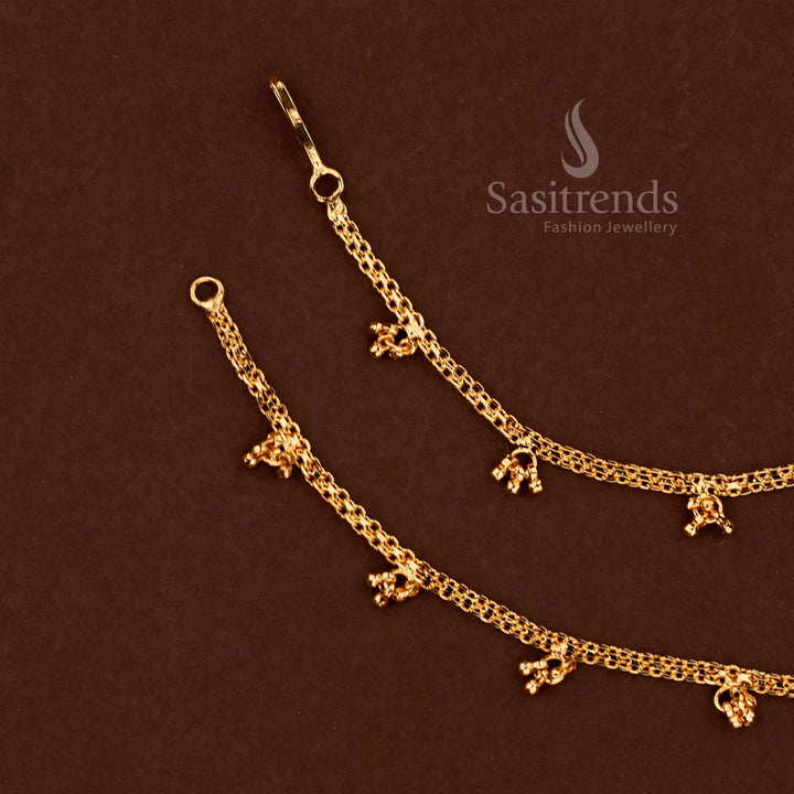Micro gold plated double link rope chain with thick braided design 2600H - Sasitrends