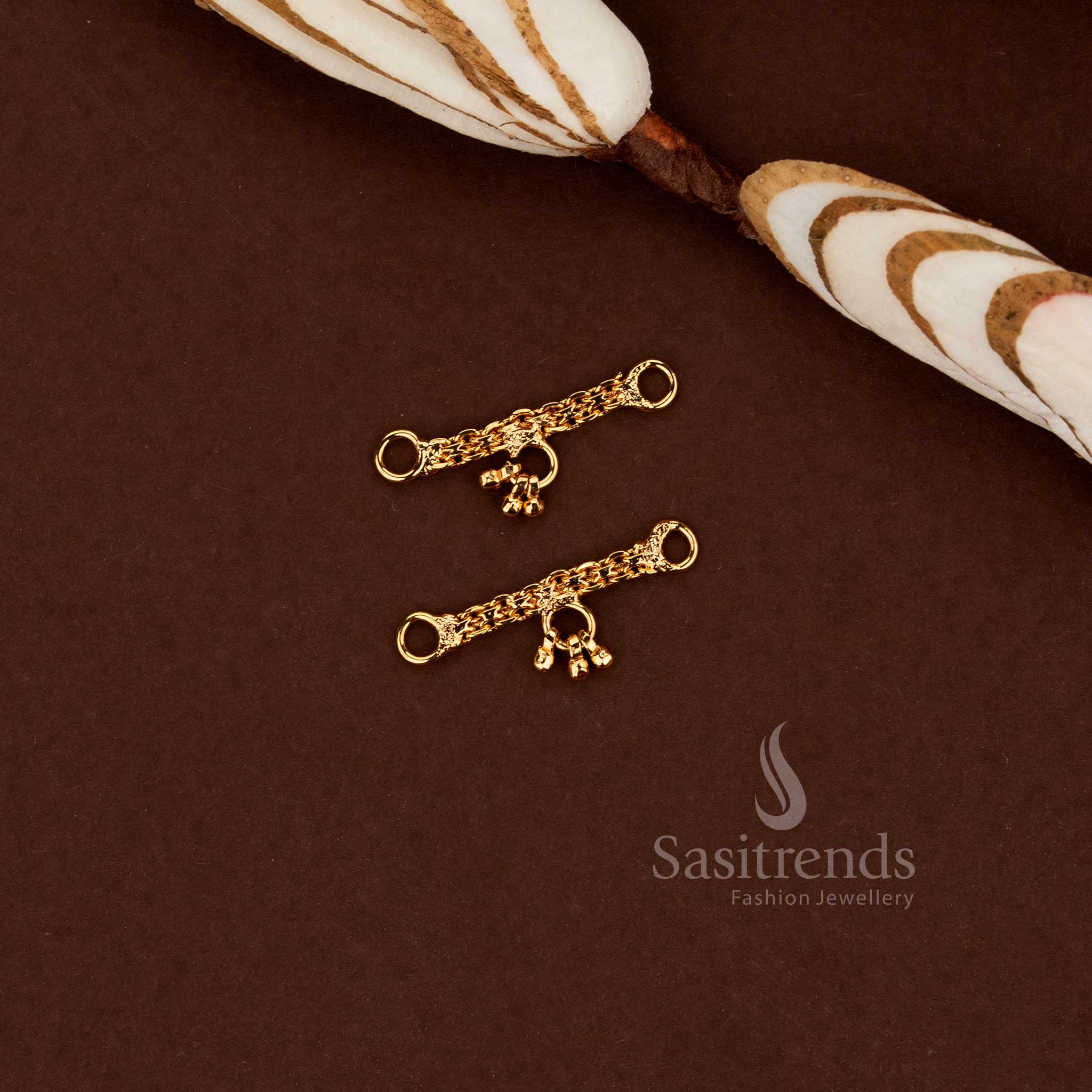 Micro gold plated short Matil extension with three gold ball drops 2600J - Sasitrends