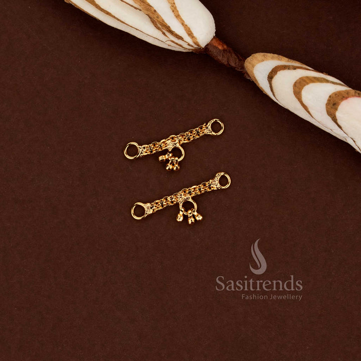 Micro gold plated short Matil extension with three gold ball drops 2600J - Sasitrends