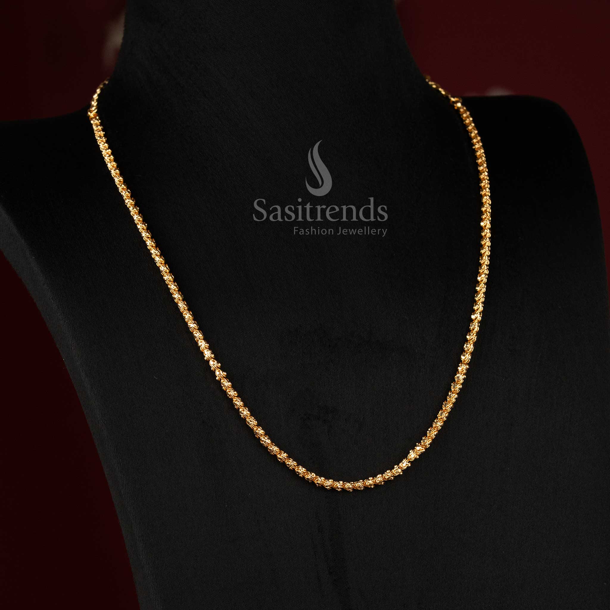 Charming micro gold plated twisted rope chain necklace for women, ideal for festive celebrations – Sasitrends