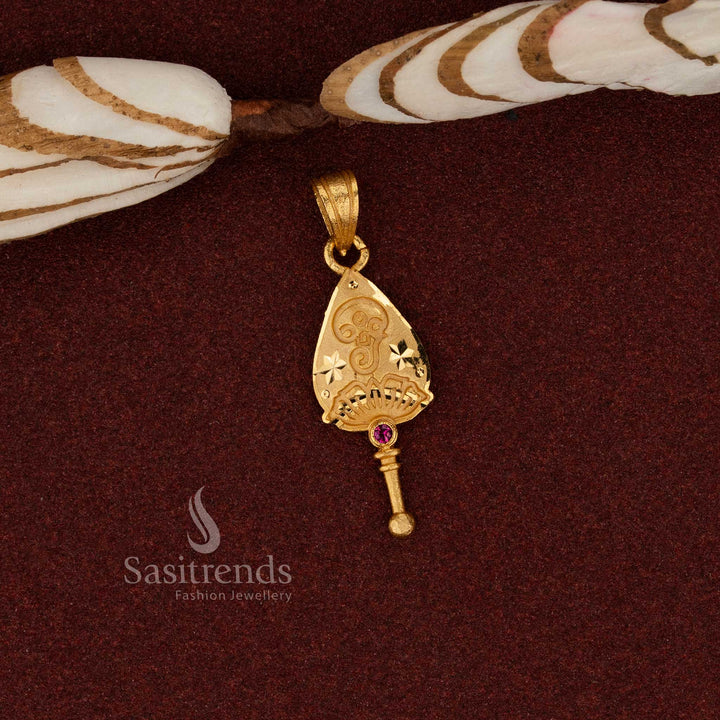 Sasitrends om vel real gold look traditional 24K micro gold plated forming pendant crafted for classic ethnic fashion, temple ceremonies and festive styling