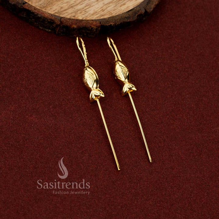 Sasitrends chic 24K gold plated fish motif ear cuff fashion earrings designed for girls who love trendy and elegant jewellery collections