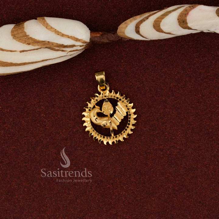 Sasitrends peacock premium 24K micro gold plated ethnic forming pendant inspired by temple jewellery artistry designed for cultural occasions, traditional outfits and devotional gatherings