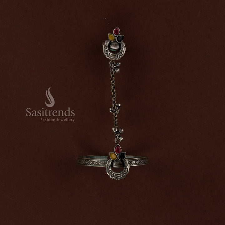 Sasitrends premium oxidised traditional finger ring and kada bracelet jewellery collection crafted for Navarathri festivities and ethnic fashion styling