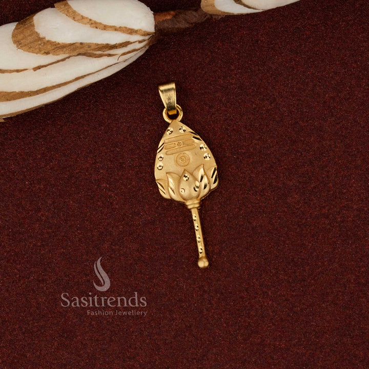 Sasitrends vel real gold look traditional 24K micro gold plated forming pendant designed for elegant ethnic wear, temple ceremonies and festive traditions