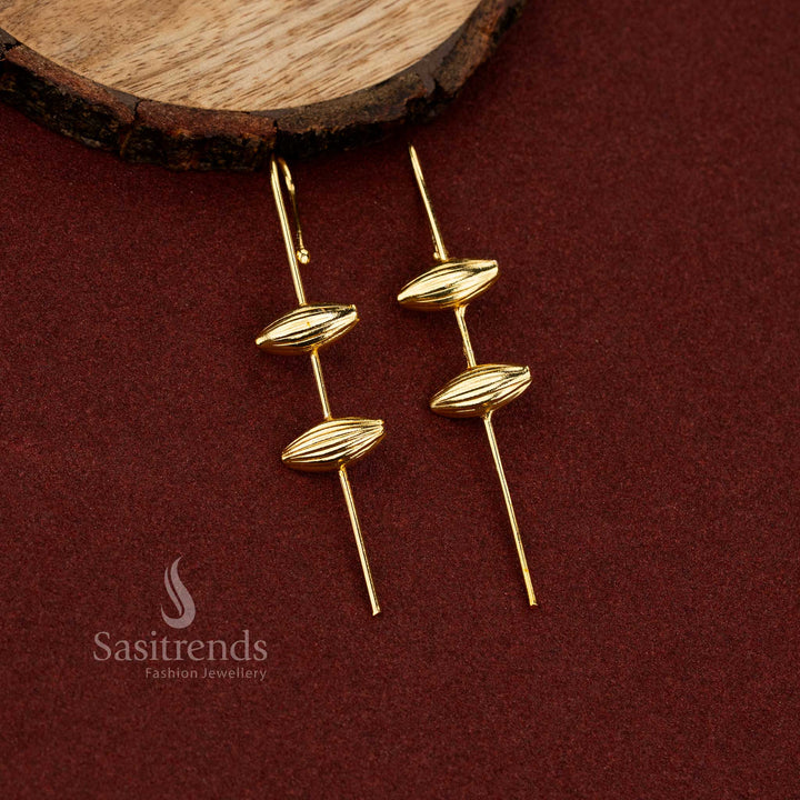 Sasitrends stylish 24K gold plated ear cuff earrings designed with graceful detailing for girls who love contemporary fashion jewellery