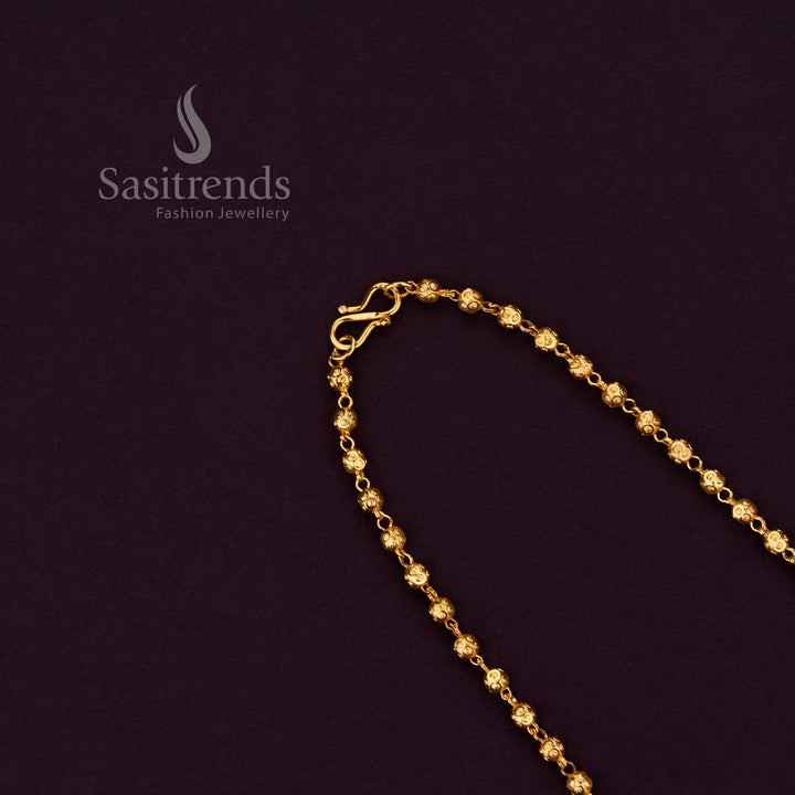 Sasitrends micro gold plated traditional ball link chains designed for layering and pendant pairing