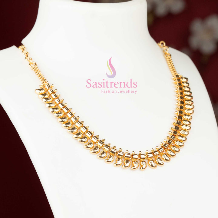 Sasitrends traditional micro gold plated mango mala necklace 