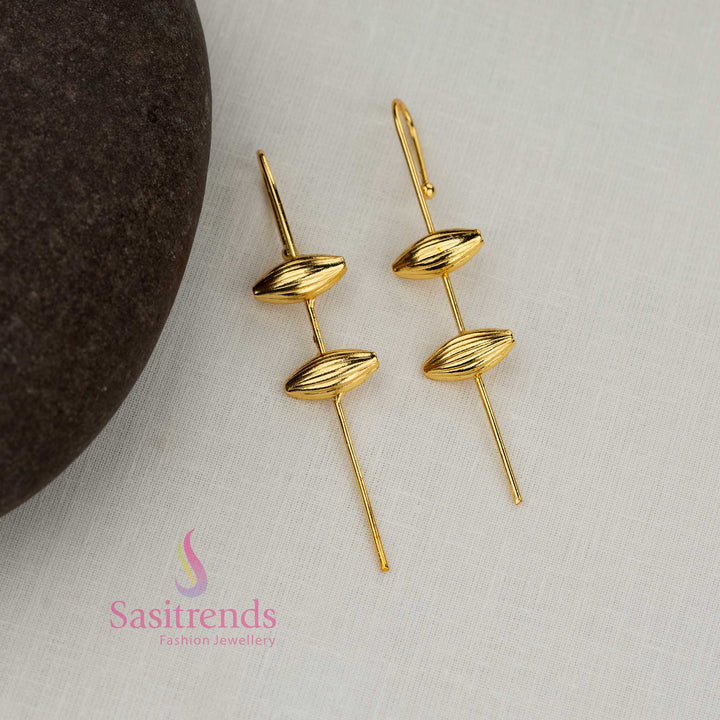 Sasitrends trendy gold plated ear cuff earrings crafted for fashionable girls seeking bold yet elegant jewellery