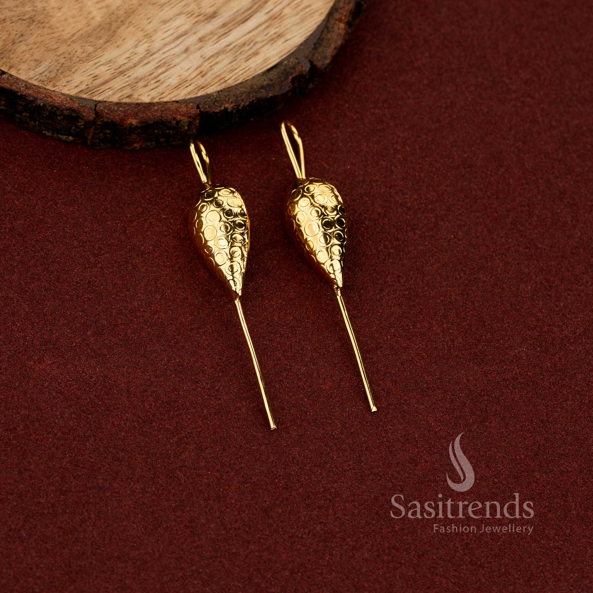 Sasitrends trendy layered look 24K gold plated ear cuff earrings offering bold yet graceful fashion appeal
