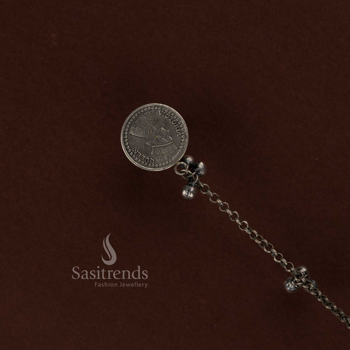 Sasitrends vintage style oxidised finger ring and kada bracelet jewellery inspired by heritage designs suitable for Navarathri celebrations