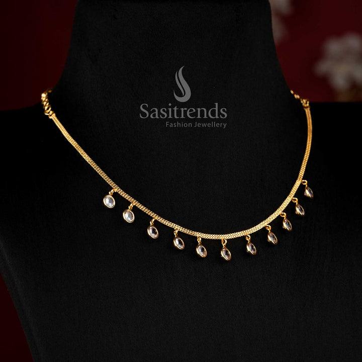 Elegant white American diamond round earrings, perfect jewellery for saree and party wear - Sasitrends