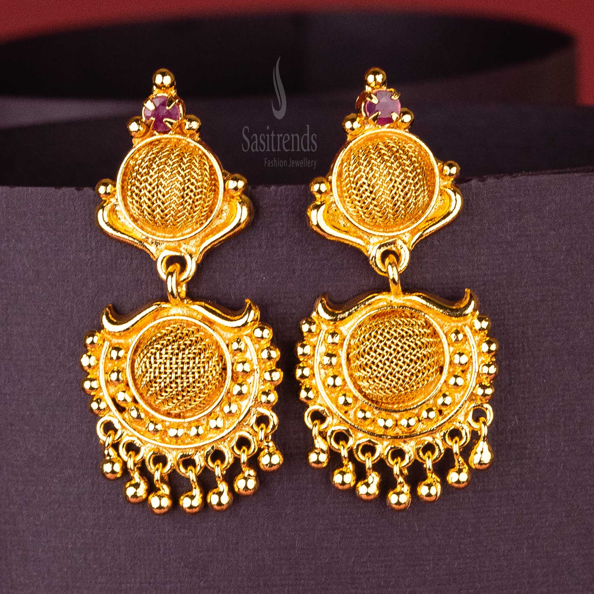 Drop Earrings Grams Gold Earrings Designs Guaranteed One Gram - Main Image