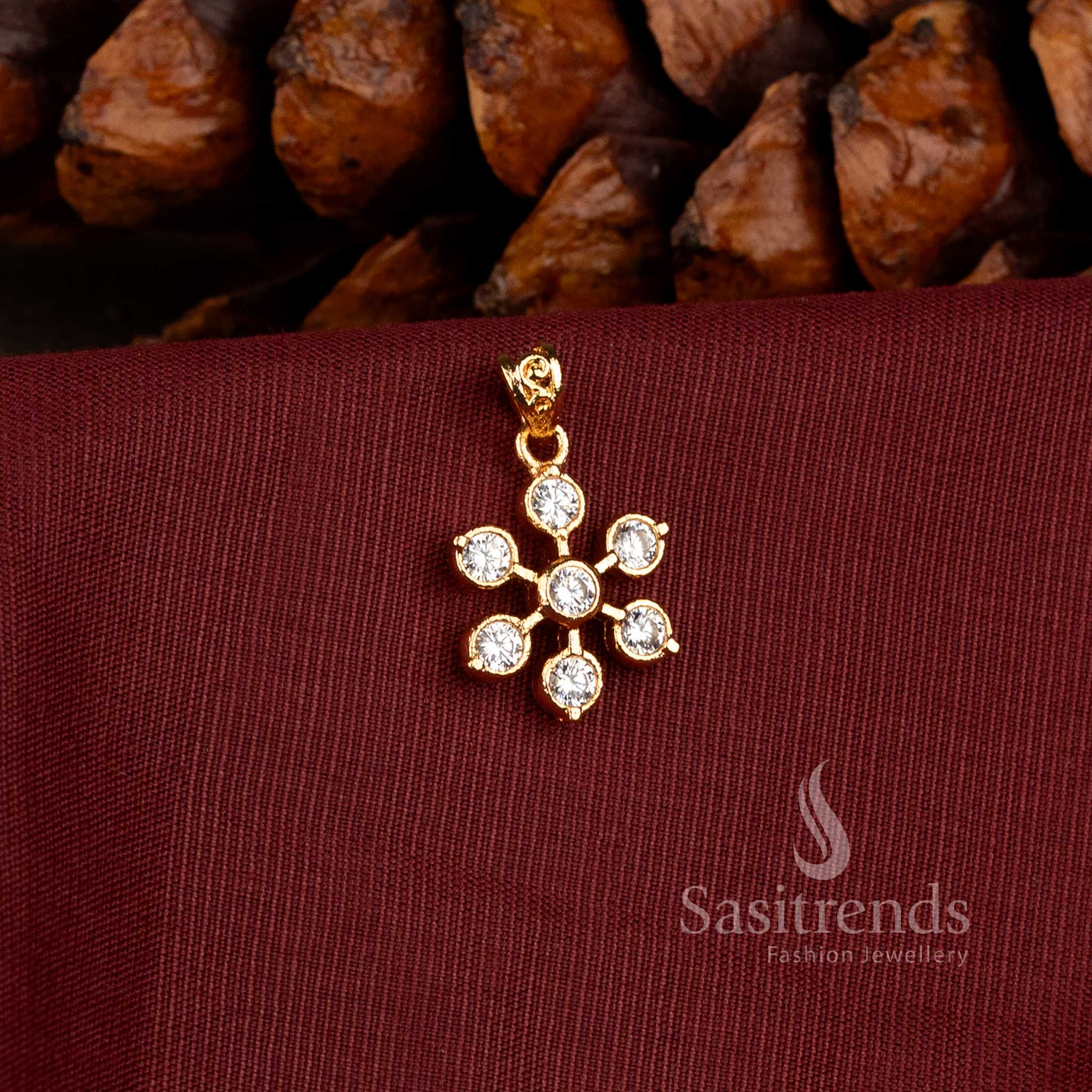 Beautiful Impon Gold Plated Statement Pendant with Intricate Traditional Detailing for Women - Sasitrends
