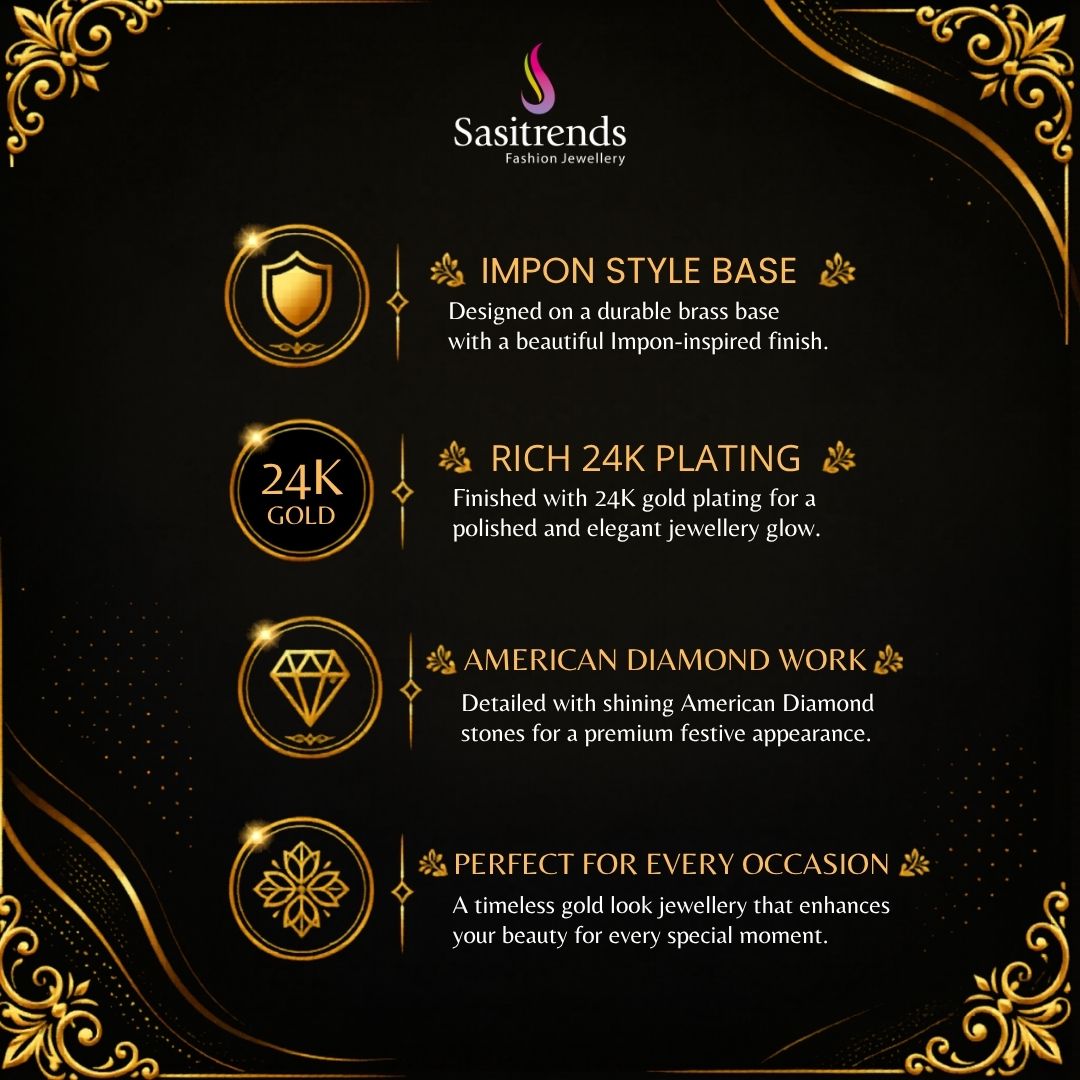 Guaranteed impon micro gold plated AD stone necklace - Sasitrends