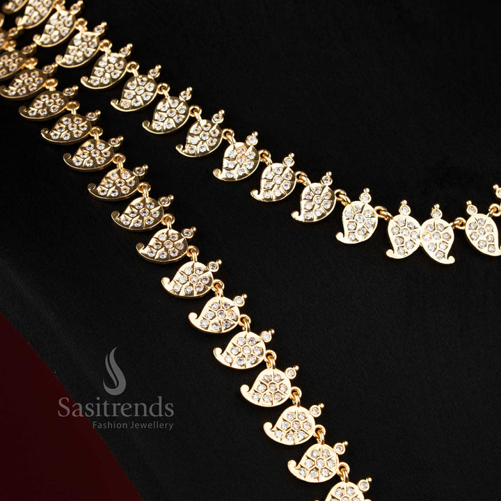 Sasitrends Impon Addigai Micro Gold Plated Short and Long Necklace Jewellery Set with Detailed Motif Arrangement