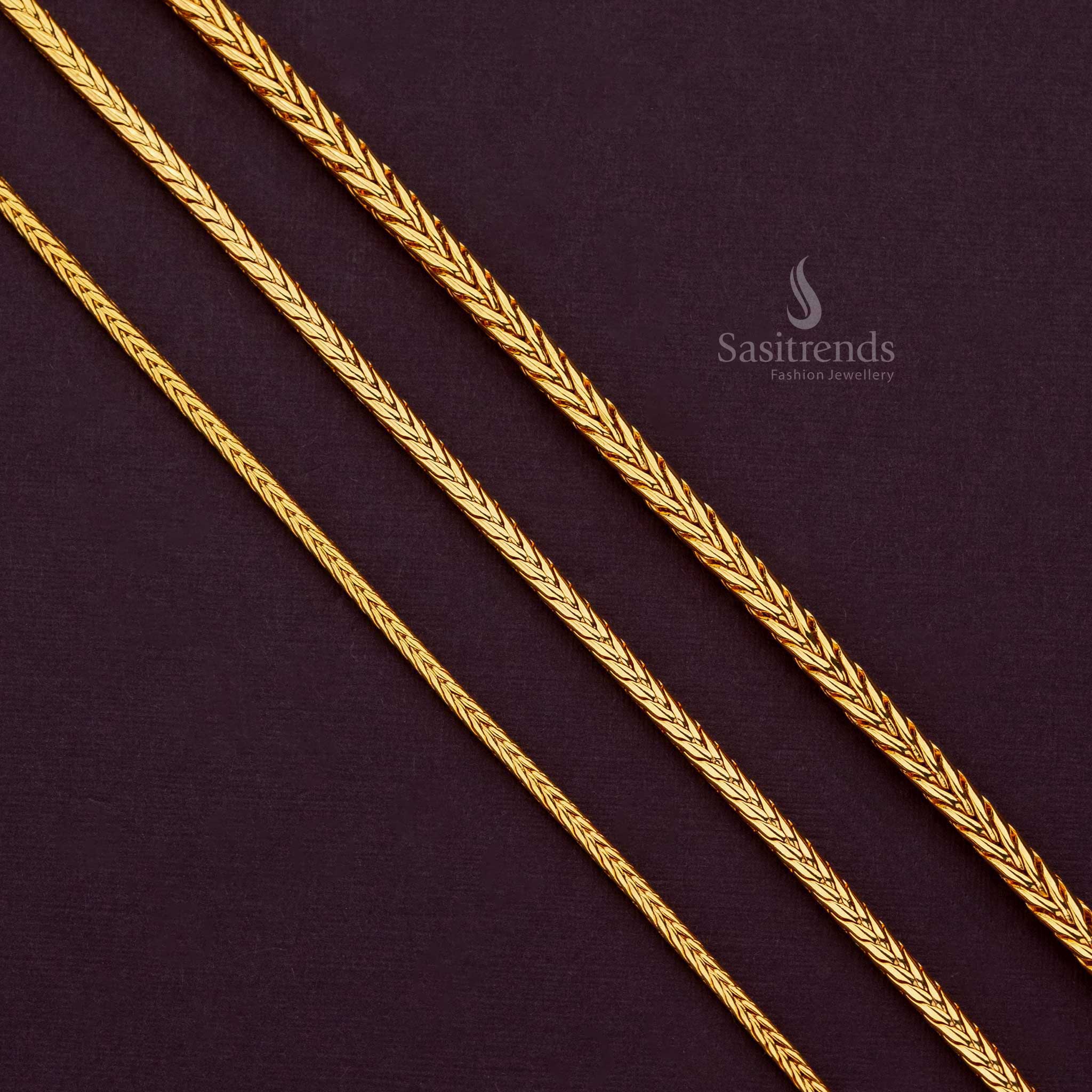 Traditional micro gold-plated saradu chain with a classic design, perfect for ethnic wear - Sasitrends