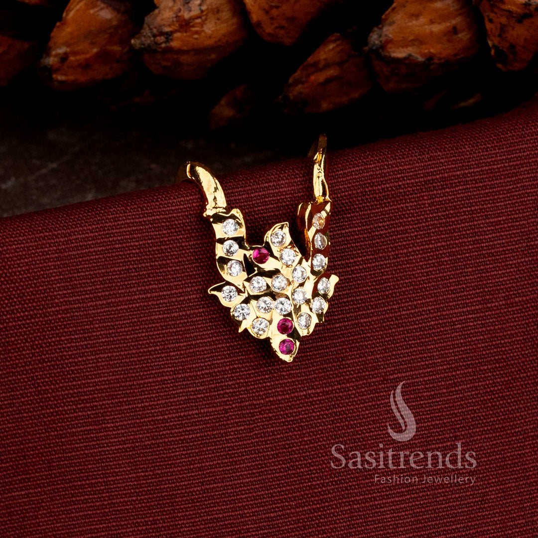  Impon Micro Gold Plated Gati Ring with Adjustable Band and AD Stone Detailing - Sasitrends