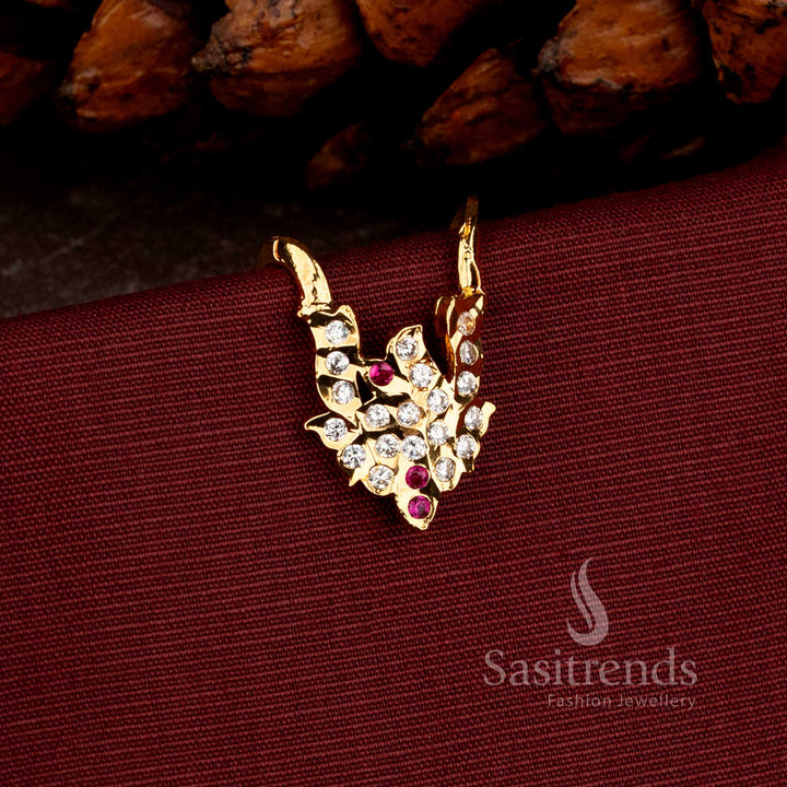  Impon Micro Gold Plated Gati Ring with Adjustable Band and AD Stone Detailing - Sasitrends