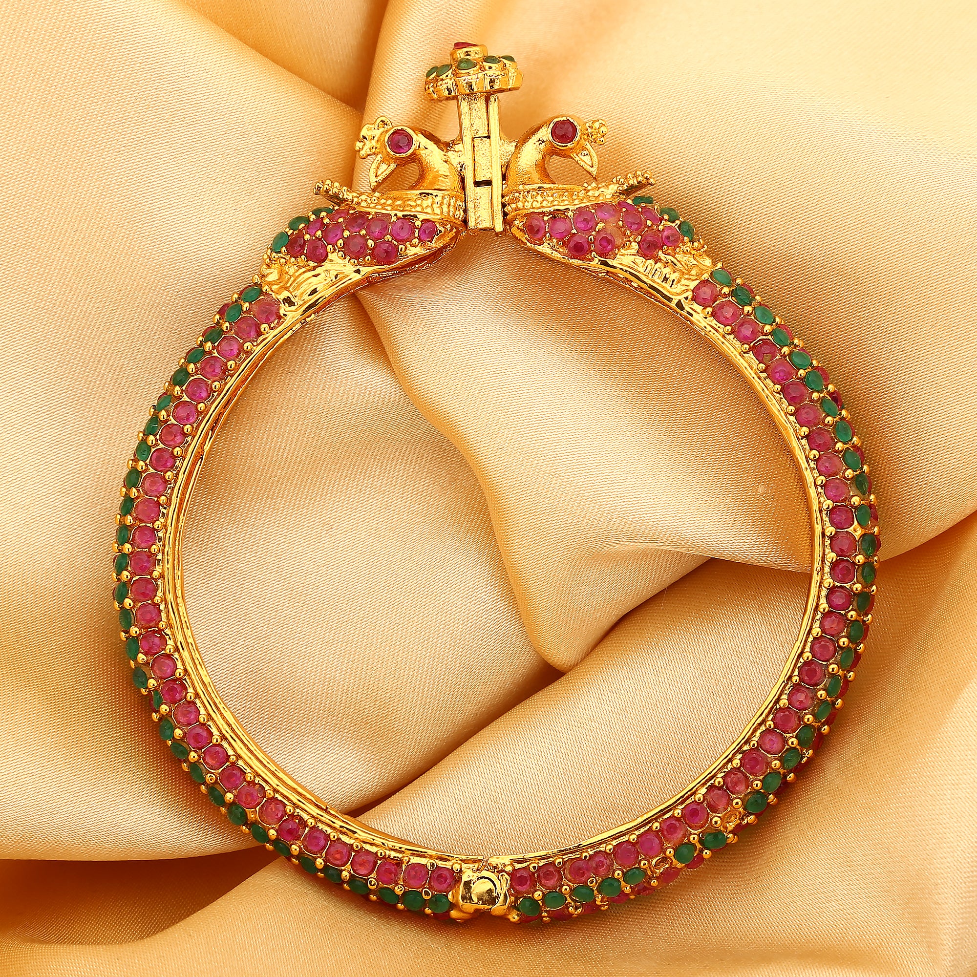 Peacock kada bangles gold deals