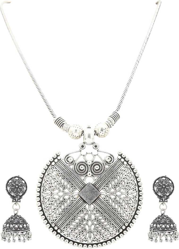 Oxidised silver jewellery set
