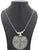 Black metal long silver chain with pendant jewellery set