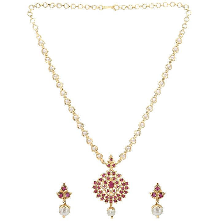 gold plated pearl necklace