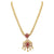 Trendy Micro Gold Plated Peacock Floral Pendant Gajiri Chain Necklace for Traditional Wear
