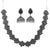 silver flower necklace jewellery set