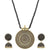 Sasitrends Oxidized German Silver Pendant Thread Necklace with Big Jhumki for Women and Girls