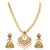 Traditional Micro Gold Plated Peacock Pendant Mango Necklace Set with AD Stones
