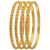 Sasitrends Gold Plated Thick Size Daily Wearable Bangles for Women - Set of 4