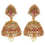 AD Multi Color Matte Gold Jhumka Earrings