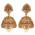AD Multi Color Matte Gold Jhumka Earrings