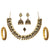Sasitrends German Silver Antique Gold Short Necklace with Earring and Nosepin and Bangles for Women and Girls