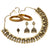 Sasitrends German Silver Antique Gold Short Necklace with Earring and Nosepin and Bangles for Women and Girls