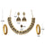 Sasitrends German Silver Antique Gold Short Necklace with Earring and Nosepin and Bangles for Women and Girls