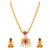 Traditional Peacock Pendant Necklace Set, Micro Gold Plated with Two-Side Gajiri Chain, Perfect for Special Occasions