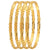 Latest Micro Gold Plated Thin Floral Pattern Bangles Set of 4 - New Women's Jewelry