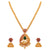 Peacock Pendant Micro Gold Plated Gajiri Chain Necklace Set - Traditional Brass Jewelry with Stones and Matching Jhumkas