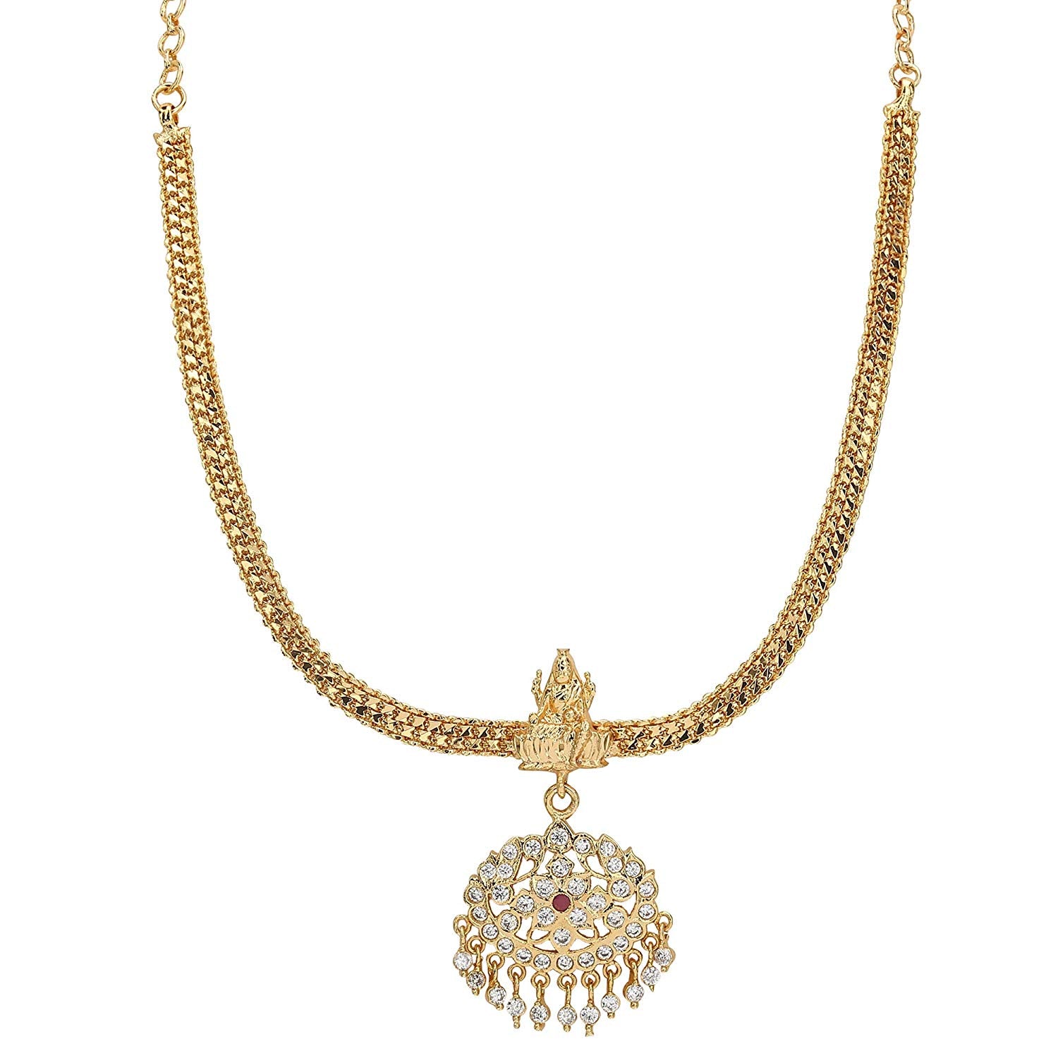 Addigai Design Micro Gold-Plated Floral Pendant Nan Pathakam Addigai Necklace with ...