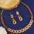 Elegant brass necklace set with American diamond stones, perfect for special occasions