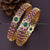 Exquisite multi-coloured fancy bangles with ruby green stone, 1 gram micro gold plated with using 24 carat pure gold and AD stone motifs