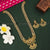 Gladden Long 3-Layer Pendant Jewellery Set with Peacock Motif - Matt Gold & Pearls
