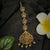 Elegant Multi-Color Bridal Matte Gold Plated Lakshmi Motif AD Maang Tikka