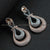 Trendy Party Wear Rhodium Silver and Rose Gold Plated American Diamond Earrings - Two-Layered Tear Drop Pattern for Women
