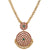 Micro Gold Plated Pendant Gajiri Chain Necklace - Traditional Wear Jewelry with Stones