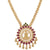 Stunning Lakshmi Pendant Gajiri Chain Necklace - Micro Gold Plated Traditional Wear with Tear-Drop Stones